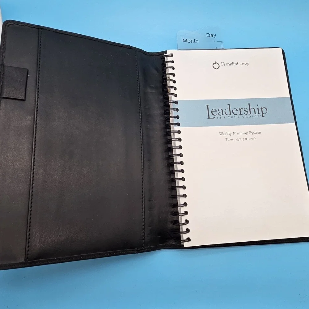 Franklin Covey Leadership Journal Black Leather Cover